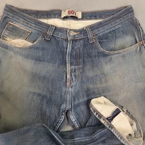 VTG Levis 501 Jeans Mens 36x29 Selvedge LVC Thrashed Distressed Tag 38x32 90s